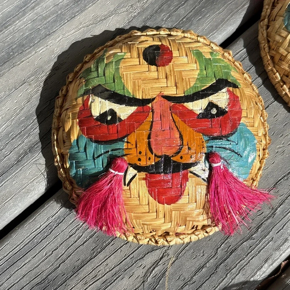 Set of 4 Vietnamese Basket Weave Masks 6